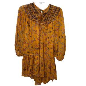 Free people size small oversized tunic top/blouse sheer